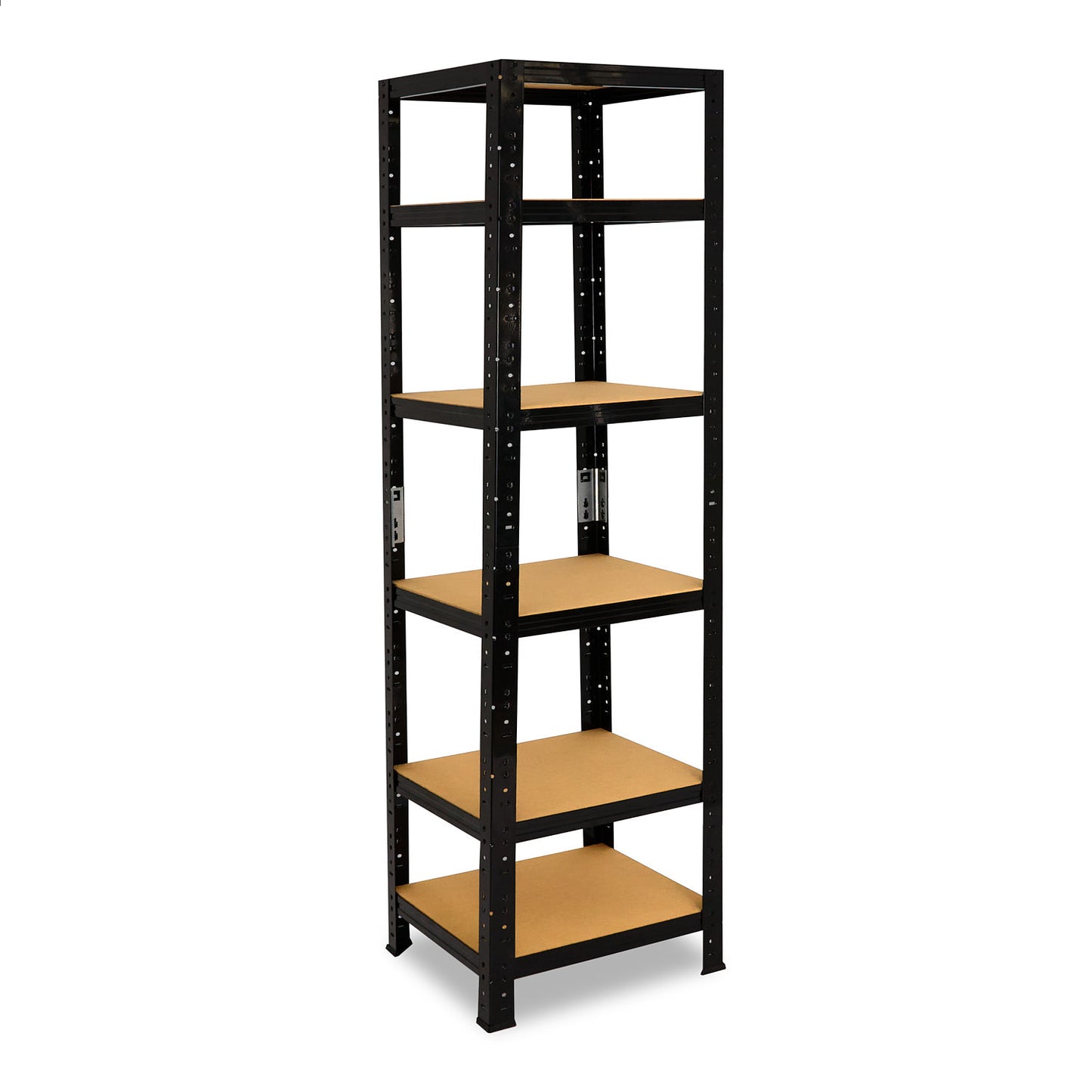 shelfplaza BLACK Schwerlastregal 200x45x45 cm schwarz mit 6 Böden
