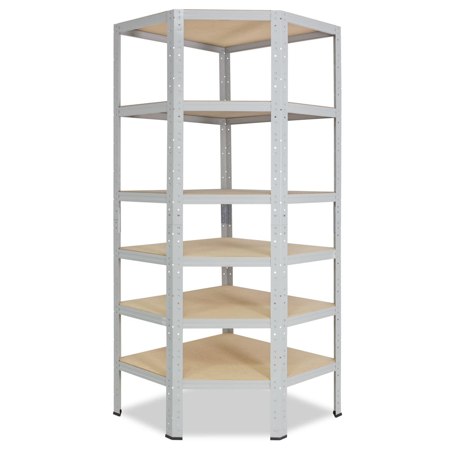 shelfplaza OFFICE Eckregal 200x60x30 cm lichtgrau mit 6 Böden