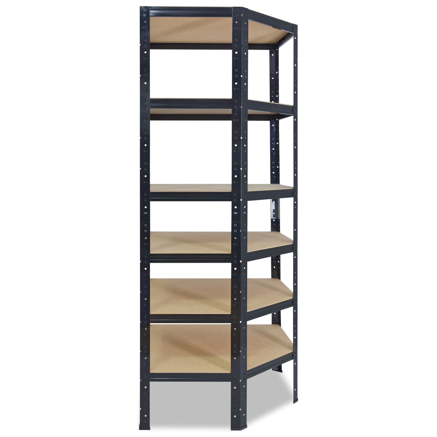 shelfplaza BLACK Eckregal 230x70x45 cm schwarz mit 6 Böden