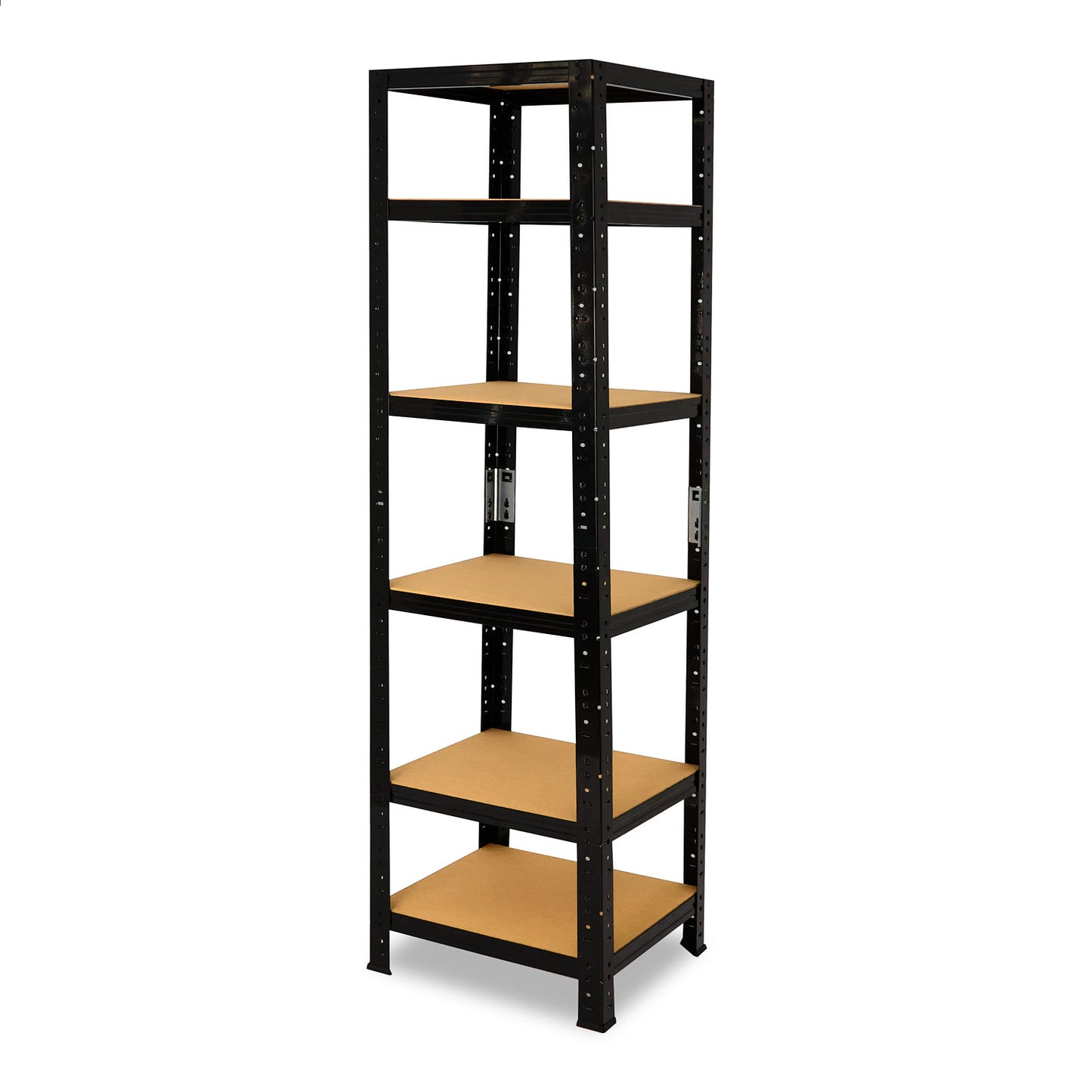 shelfplaza BLACK Schwerlastregal 200x45x45 cm schwarz mit 6 Böden