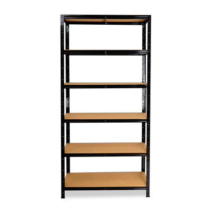 shelfplaza BLACK Schwerlastregal 180x23x60 cm schwarz mit 6 Böden