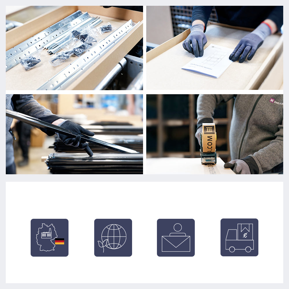 hergestellt in Deutschland. Fokus auf Ressourceschonung. Exzellenter Kundenservice. Kostenlose Retouren