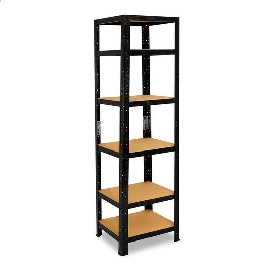 shelfplaza BLACK Schwerlastregal 200x50x50 cm schwarz mit 6 Böden