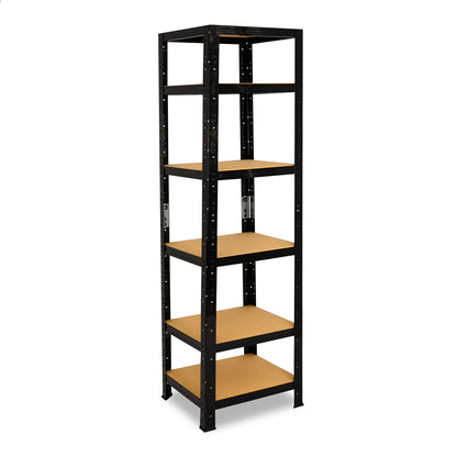 shelfplaza BLACK Schwerlastregal 200x60x60 cm schwarz mit 6 Böden