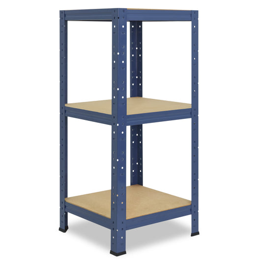 shelfplaza HOME Schwerlastregal 90x30x30 cm blau mit 3 Böden