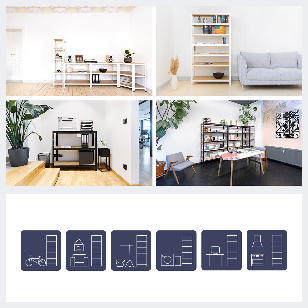 verschiedenste Anwendungsmöglichkeiten: Keller, Garage, Werkstatt, Wohnzimmer, Abstellraum, Küche, Lager