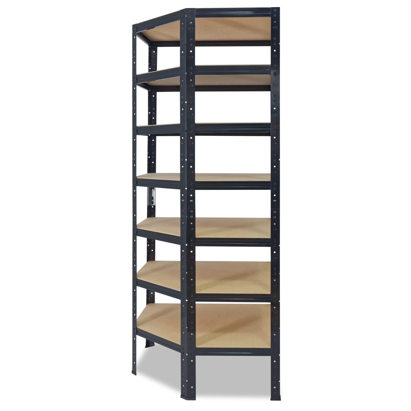 shelfplaza BLACK Eckregal 230x80x50 cm schwarz mit 7 Böden