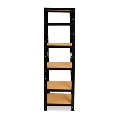 shelfplaza BLACK Schwerlastregal 200x45x45 cm schwarz mit 6 Böden