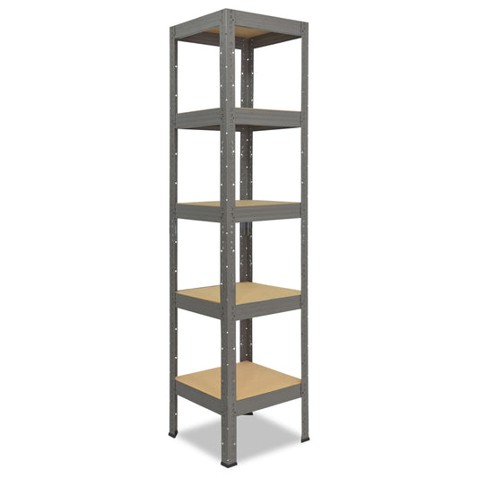 shelfplaza PRO Schwerlastregal 200x30x30 cm grau mit 5 Böden