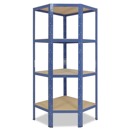 shelfplaza HOME Eckregal 155x60x30 cm blau mit 4 Böden