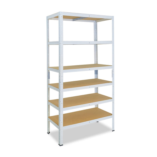 shelfplaza HOME Schwerlastregal 180x80x50 cm weiß mit 6 Böden