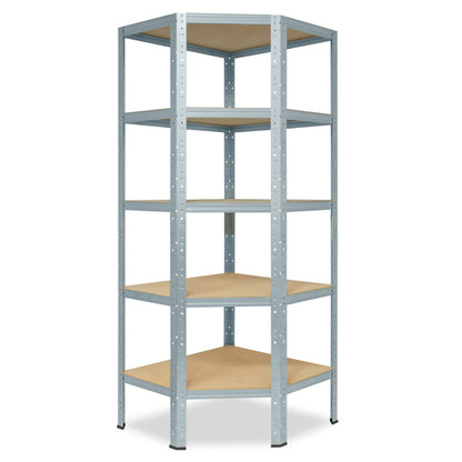 shelfplaza HOME Eckregal 180x85x40 cm verzinkt mit 5 Böden