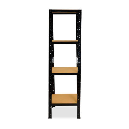 shelfplaza BLACK Schwerlastregal 200x23x23 cm schwarz mit 4 Böden