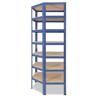 shelfplaza HOME Eckregal 230x80x50 cm blau mit 7 Böden