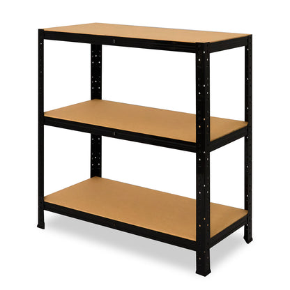 shelfplaza BLACK Schwerlastregal 90x45x30 cm schwarz mit 3 Böden