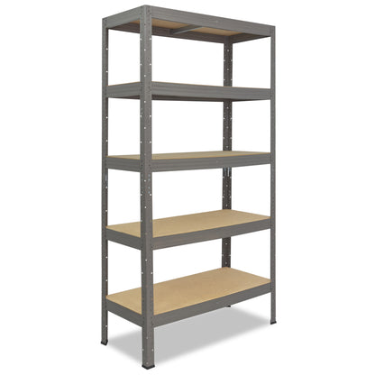 shelfplaza PRO Schwerlastregal 180x100x45 cm grau mit 5 Böden