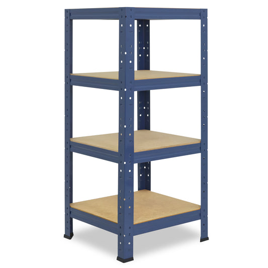 shelfplaza HOME Schwerlastregal 100x30x30 cm blau mit 4 Böden