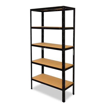 shelfplaza BLACK Schwerlastregal 180x110x23 cm schwarz mit 5 Böden