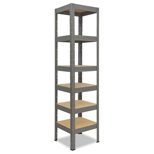 shelfplaza PRO Schwerlastregal 200x40x40 cm grau mit 6 Böden