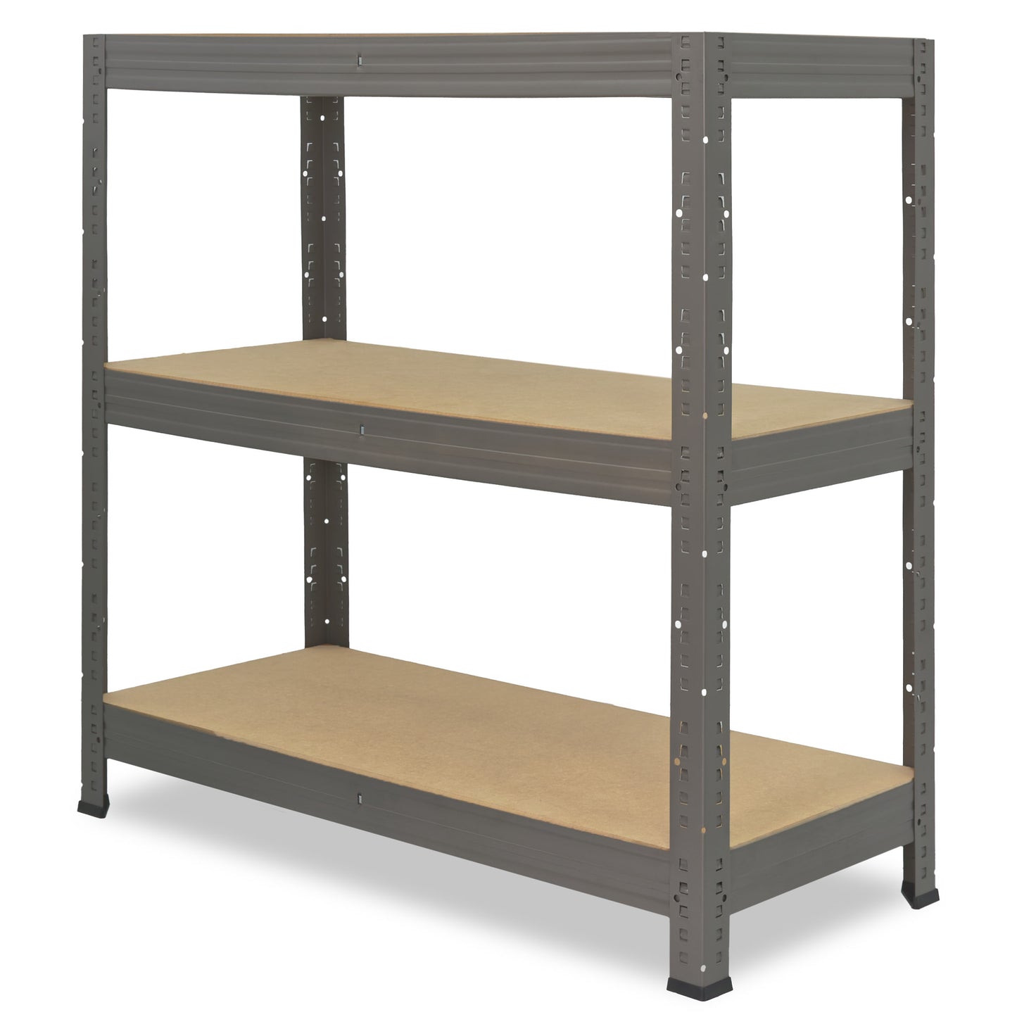 shelfplaza PRO Schwerlastregal 90x130x30 cm grau mit 3 Böden