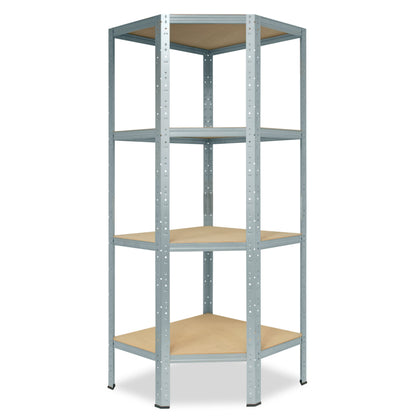 shelfplaza HOME Eckregal 155x70x45 cm verzinkt mit 4 Böden