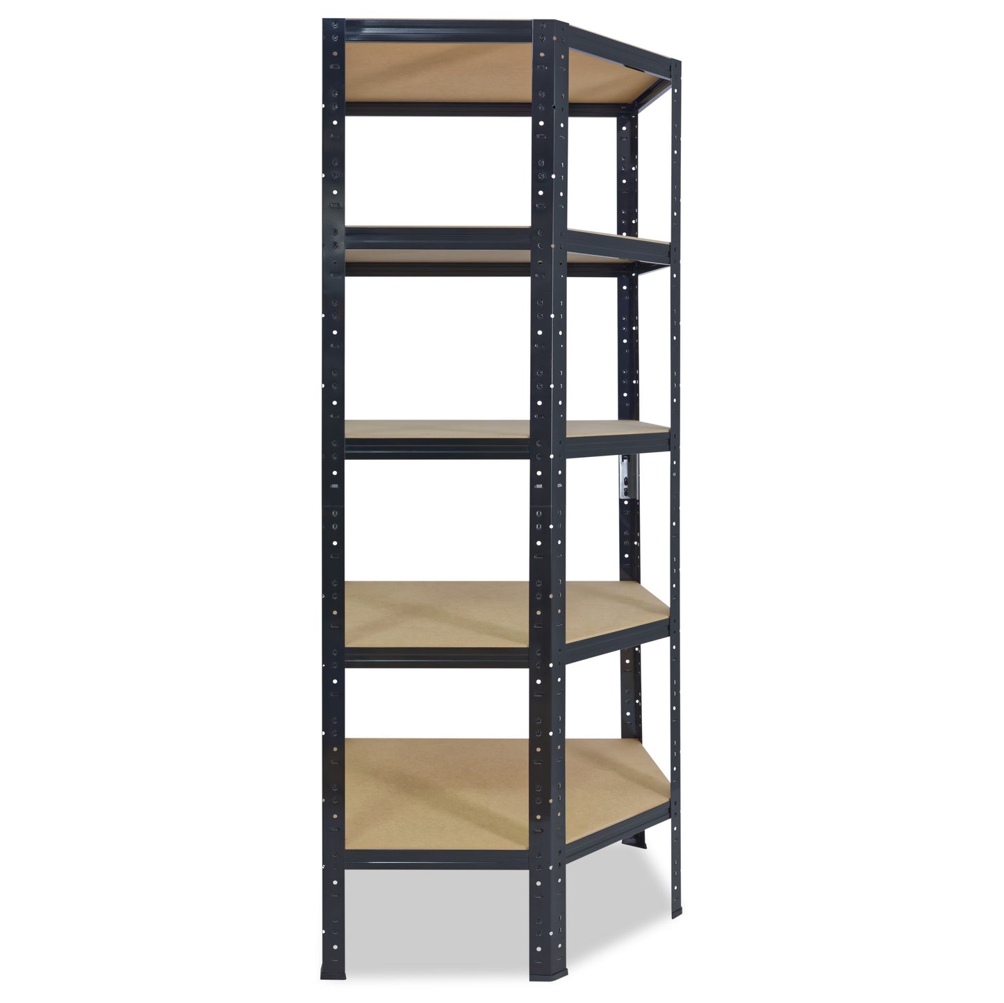 shelfplaza BLACK Eckregal 180x70x45 cm schwarz mit 5 Böden