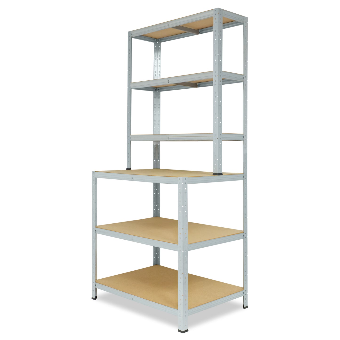 shelfplaza HOME Werkbank Regal 190x80x60 cm mit 6 Böden verzinkt