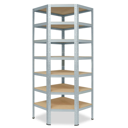 shelfplaza HOME Eckregal 230x80x50 cm verzinkt mit 7 Böden