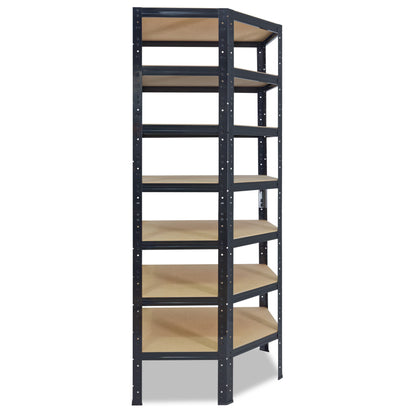 shelfplaza BLACK Eckregal 230x80x50 cm schwarz mit 7 Böden