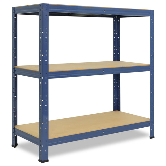 shelfplaza HOME Schwerlastregal 90x40x30 cm blau mit 3 Böden