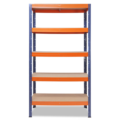 shelfplaza PRO Schwerlastregal 180x100x60 cm blau-orange mit 5 Böden