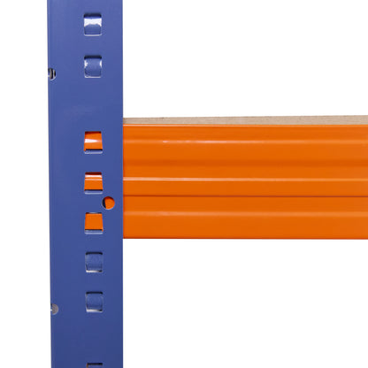 shelfplaza PRO Schwerlastregal 200x90x45 cm blau-orange mit 6 Böden