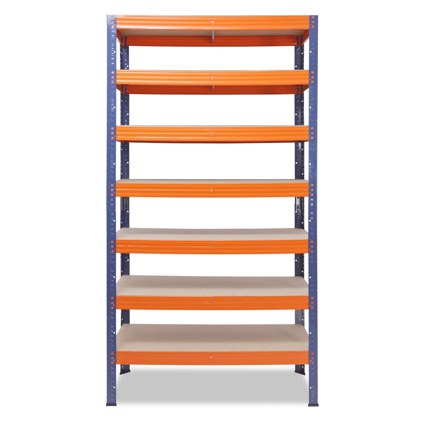 shelfplaza PRO Schwerlastregal 230x100x45 cm blau-orange mit 7 Böden