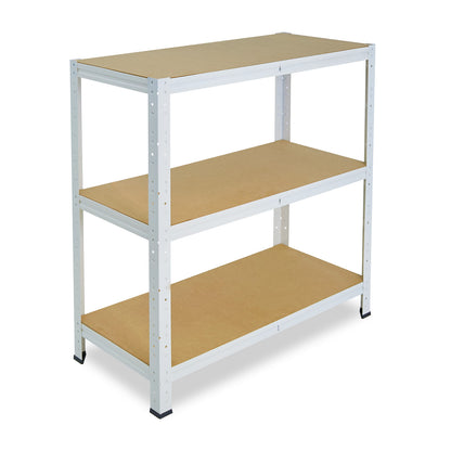 shelfplaza HOME Schwerlastregal 90x90x45 cm weiß mit 3 Böden