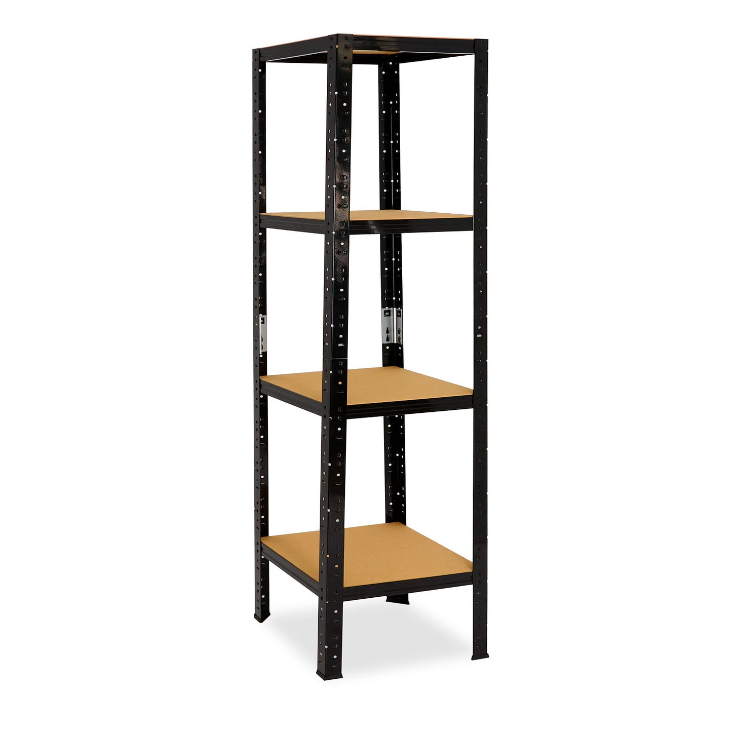 shelfplaza BLACK Schwerlastregal 200x23x23 cm schwarz mit 4 Böden