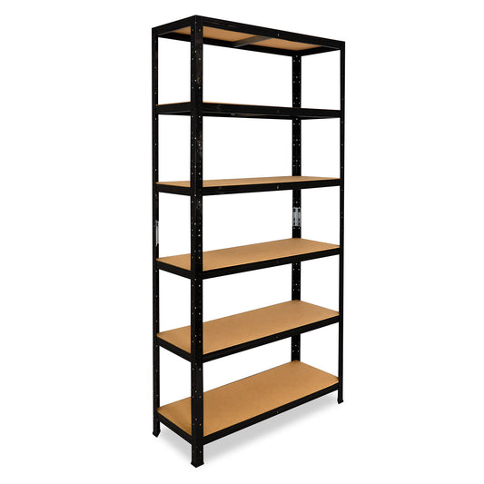 shelfplaza BLACK Schwerlastregal 180x23x60 cm schwarz mit 6 Böden