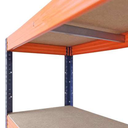 shelfplaza PRO Schwerlastregal 200x90x45 cm blau-orange mit 6 Böden