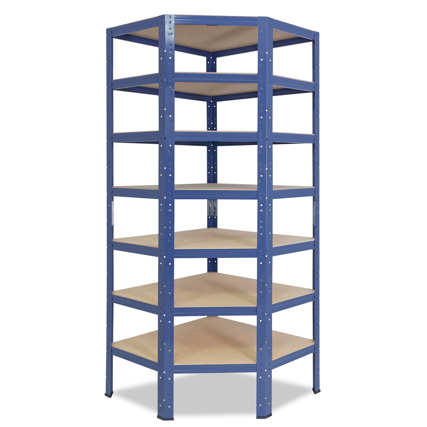 shelfplaza HOME Eckregal 230x80x50 cm blau mit 7 Böden