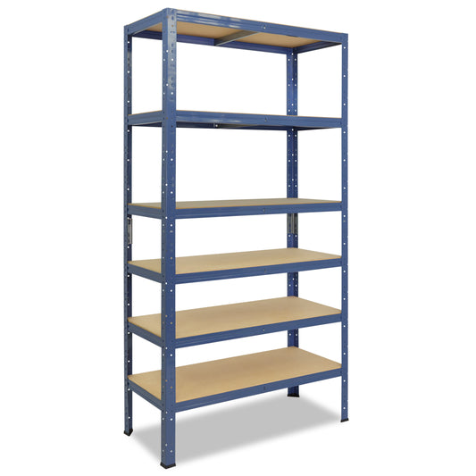 shelfplaza HOME Schwerlastregal 230x90x40 cm blau mit 6 Böden