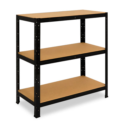 shelfplaza BLACK Schwerlastregal 90x45x30 cm schwarz mit 3 Böden