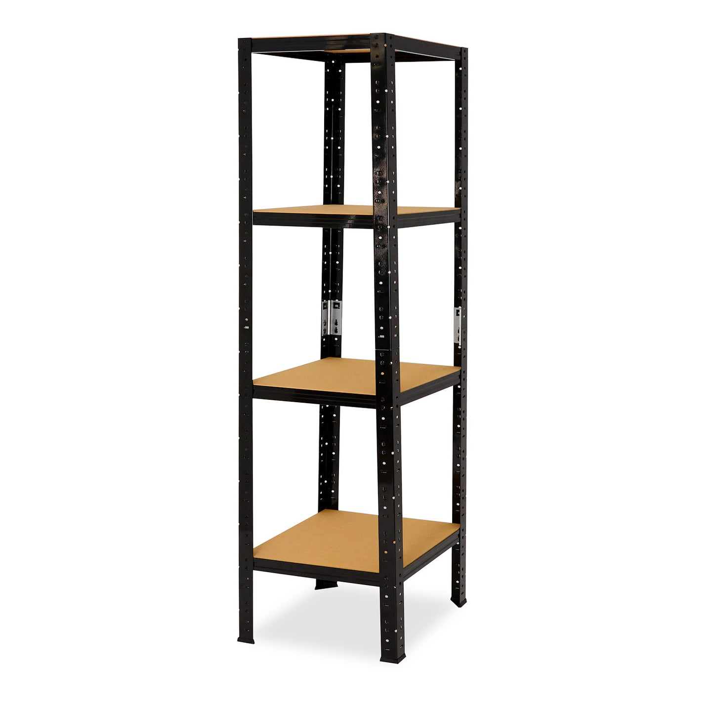 shelfplaza BLACK Schwerlastregal 200x23x23 cm schwarz mit 4 Böden