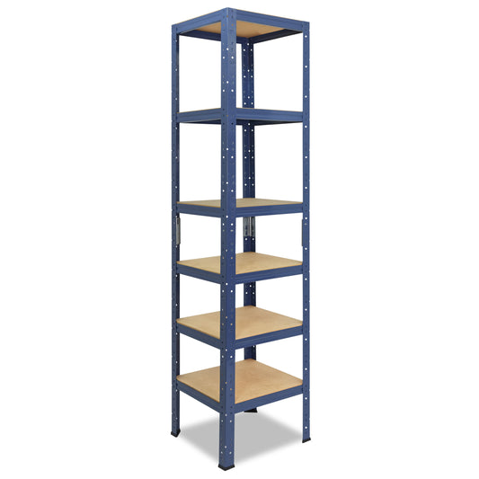 shelfplaza HOME Schwerlastregal 230x30x30 cm blau mit 6 Böden