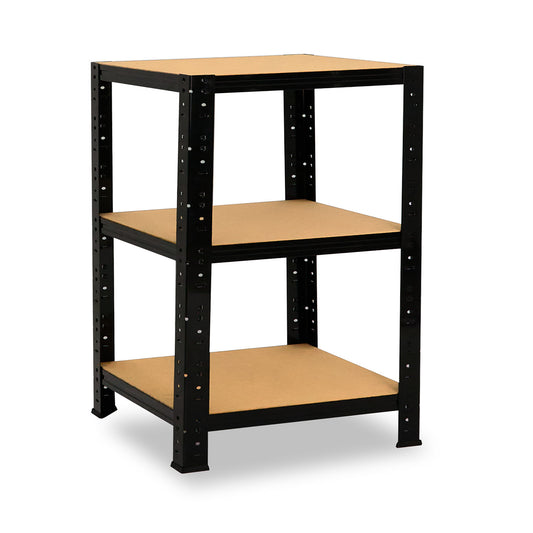 shelfplaza BLACK Schwerlastregal 90x45x45 cm schwarz mit 3 Böden