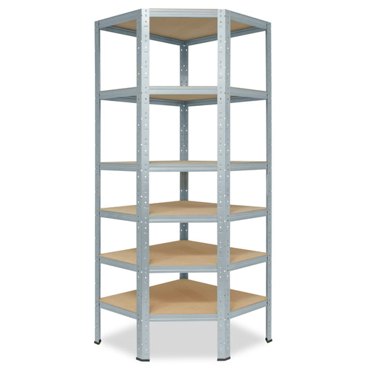 shelfplaza HOME Eckregal 180x80x50 cm verzinkt mit 6 Böden