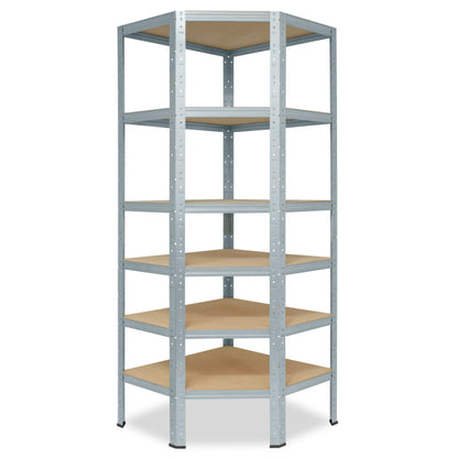 shelfplaza HOME Eckregal 200x85x40 cm verzinkt mit 6 Böden