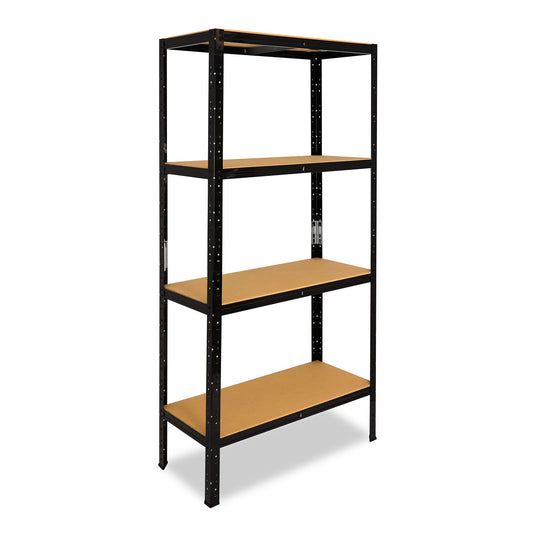 shelfplaza BLACK Schwerlastregal 180x30x23 cm schwarz mit 4 Böden