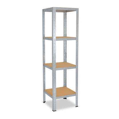 shelfplaza HOME Schwerlastregal 155x23x23 cm verzinkt mit 4 Böden