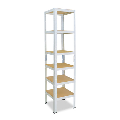 shelfplaza HOME Schwerlastregal 200x40x40 cm weiß mit 6 Böden