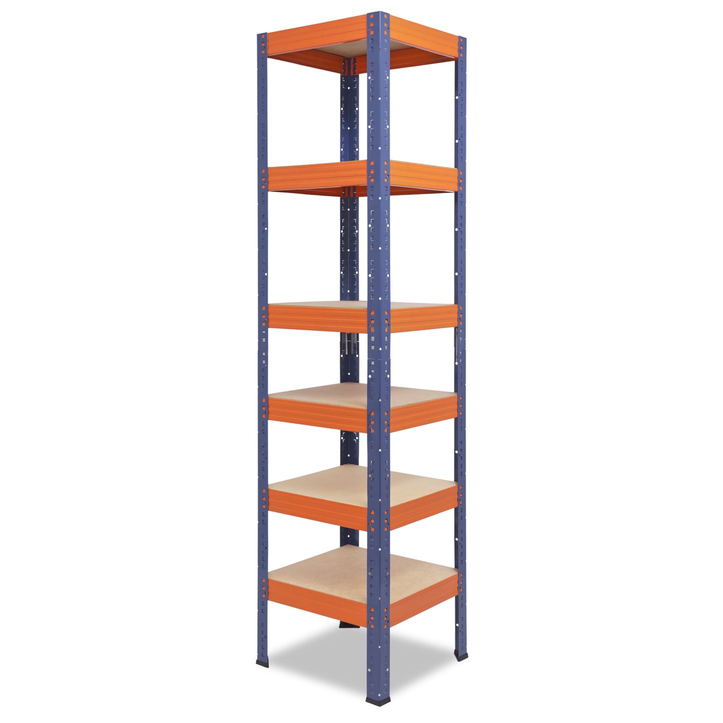 shelfplaza PRO Schwerlastregal 180x50x50 cm blau-orange mit 6 Böden