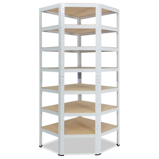 shelfplaza HOME Eckregal 230x60x30 cm weiß mit 7 Böden